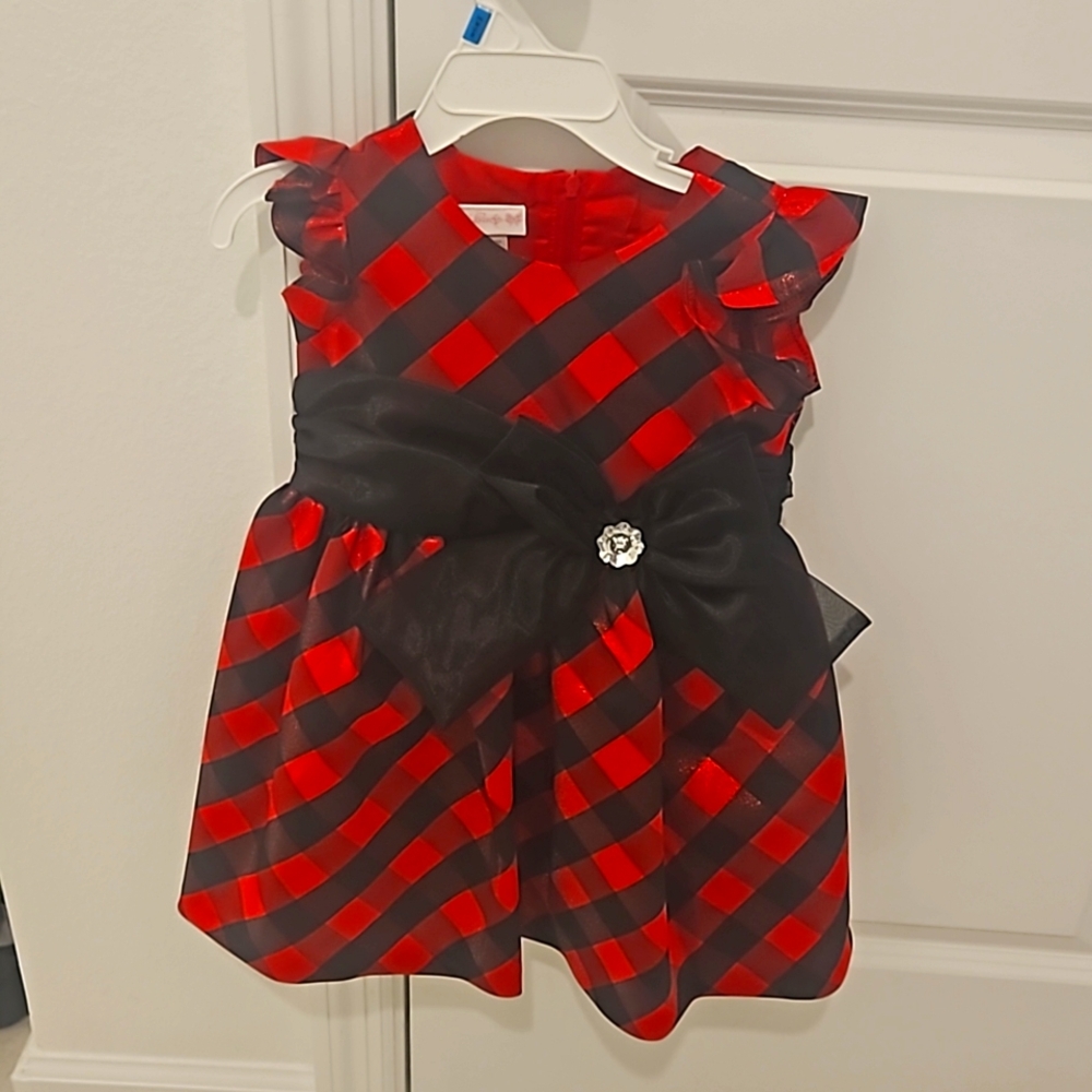 Black and red striped dress girls
